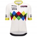 Herren Santini UCI Gravel Weltmeisterschaft trikot Flandern 2024-Weiss Herren Santini UCI Gravel Weltmeisterschaft trikot Flandern 2024-Weiss