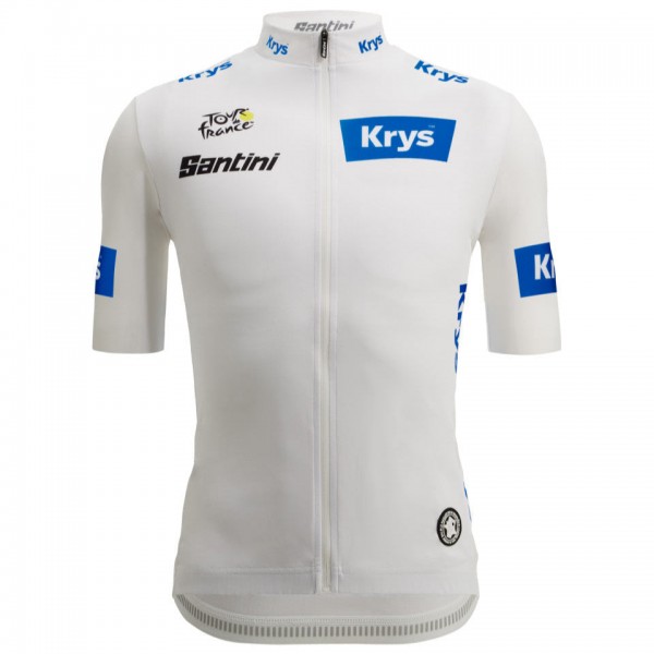 Herren Santini Weiß Tour de France 2025 Fan Linie trikot