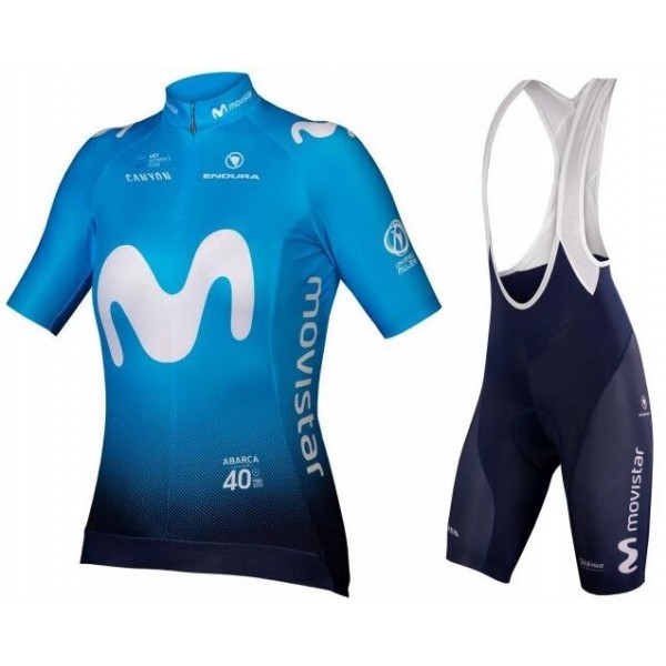 MOVISTAR 2019 Damen Fahrradbekleidung Radtrikot Satz Kurzarm+Kurz Trägerhose 4S359 MOVISTAR 2019 Damen Fahrradbekleidung Radtrikot Satz Kurzarm+Kurz Trägerhose 4S359