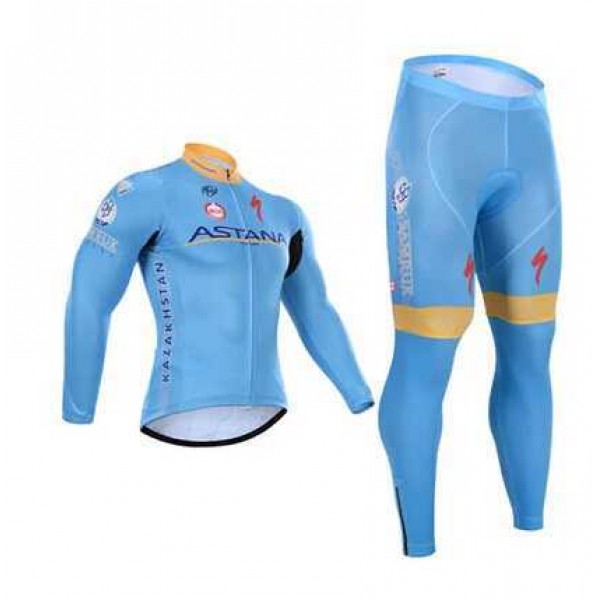 2015 Astana Fahrradbekleidung Radtrikot Satz Langarm und Lange Trägerhose IFIWU 2015 Astana Fahrradbekleidung Radtrikot Satz Langarm und Lange Trägerhose IFIWU