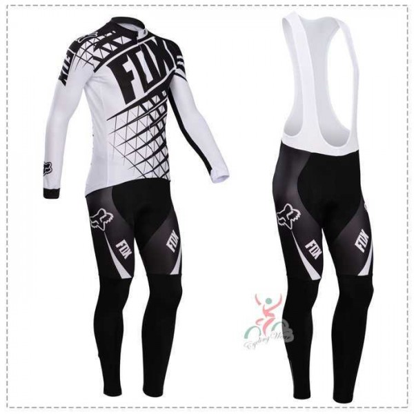 Fox 2014 Fahrradbekleidung Radtrikot Langarm+Lang Trägerhose Schwarz weiß P6AY8 Fox 2014 Fahrradbekleidung Radtrikot Langarm+Lang Trägerhose Schwarz weiß P6AY8