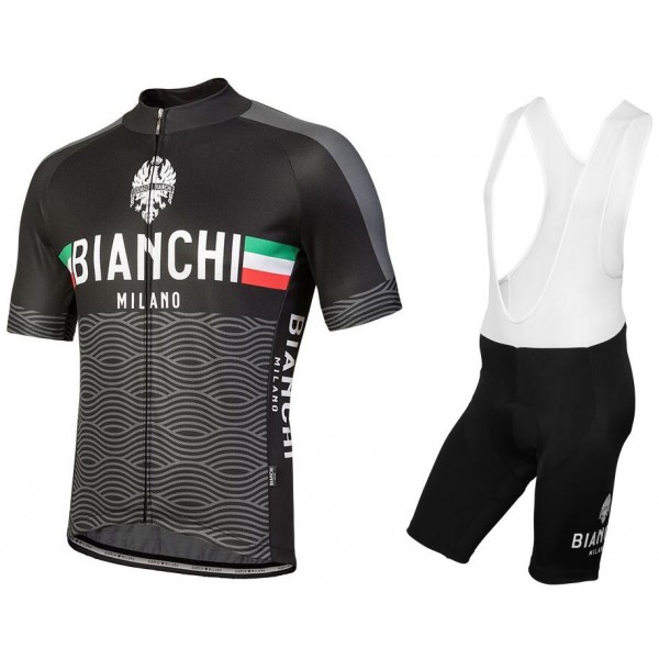 Bianchi Milano Attone black Fahrradbekleidung Satz Fahrradtrikot Kurzarm Trikot und Kurz Trägerhose AM4UH Bianchi Milano Attone black Fahrradbekleidung Satz Fahrradtrikot Kurzarm Trikot und Kurz Trägerhose AM4UH