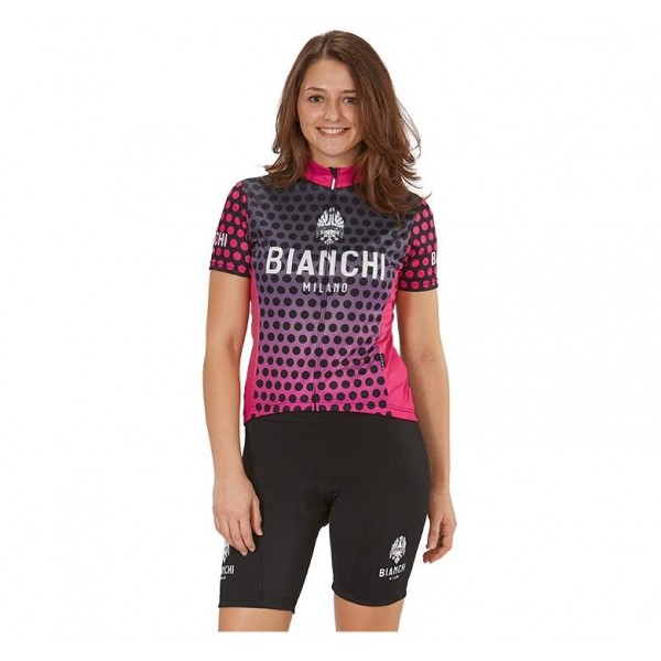 Bianchi Milano Gravina pink Damen Set Fahrradbekleidung Radtrikoten+Kurz Radhose DHGU6 Bianchi Milano Gravina pink Damen Set Fahrradbekleidung Radtrikoten+Kurz Radhose DHGU6