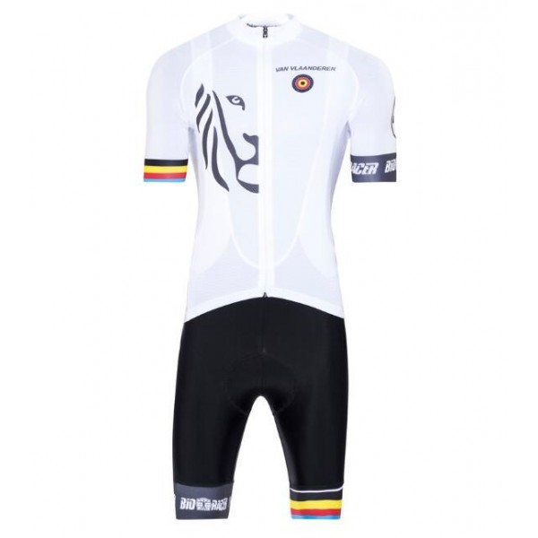 Bioracer Van Vlaanderen weiß Schwarz 2018 Fahrradbekleidung Radtrikot Satz Kurzarm+Kurz Trägerhose OZURB Bioracer Van Vlaanderen weiß Schwarz 2018 Fahrradbekleidung Radtrikot Satz Kurzarm+Kurz Trägerhose OZURB