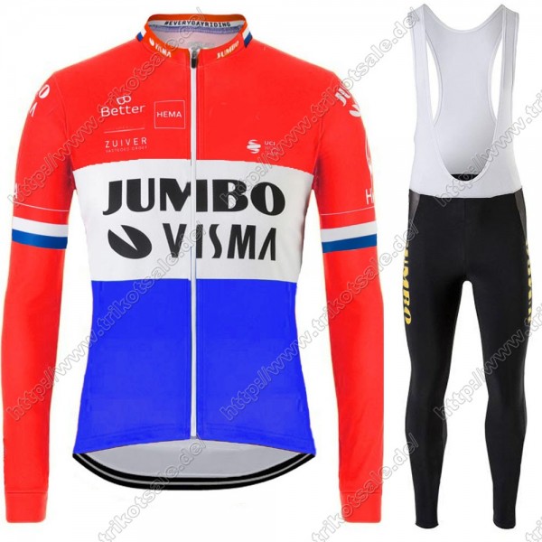 Jumbo Visma 2021 Dutch Fahrradbekleidung Radtrikot Langarm+Lang Trägerhose KFOST Jumbo Visma 2021 Dutch Fahrradbekleidung Radtrikot Langarm+Lang Trägerhose KFOST