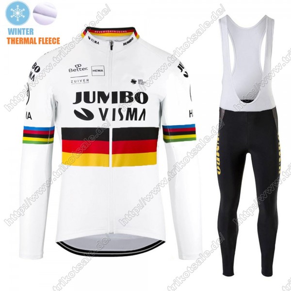 Winter Thermal Fleece Jumbo Visma 2021 Germany Fahrradbekleidung Radtrikot Langarm+Lang Trägerhose JUPPQ Winter Thermal Fleece Jumbo Visma 2021 Germany Fahrradbekleidung Radtrikot Langarm+Lang Trägerhose JUPPQ