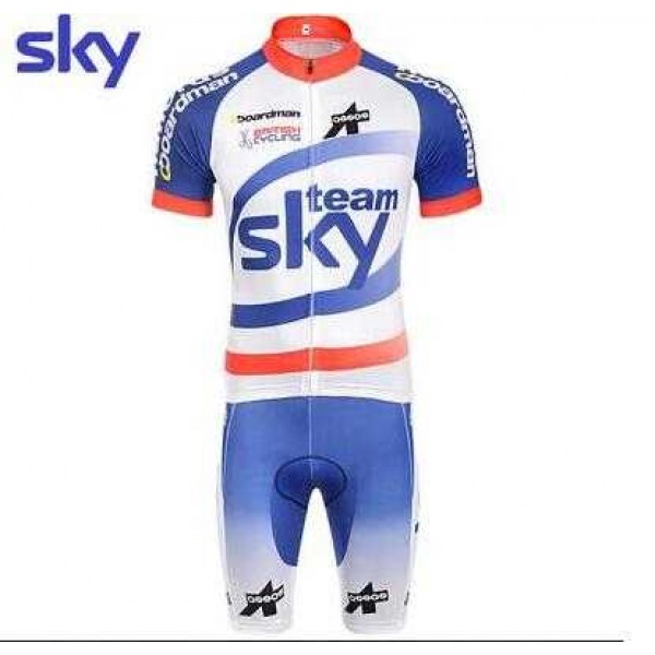 2015 Sky Fahrradbekleidung Radteamtrikot Kurzarm+Kurz Radhose Kaufen blau weiß XCMDZ 2015 Sky Fahrradbekleidung Radteamtrikot Kurzarm+Kurz Radhose Kaufen blau weiß XCMDZ