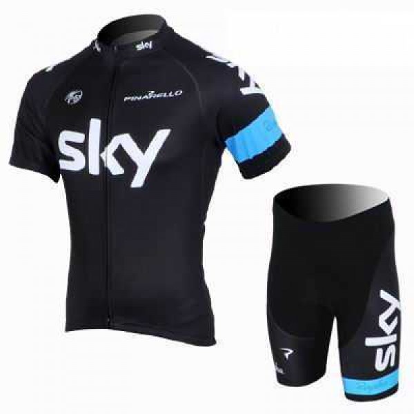 2013 Teams Sky Fahrradkleidung Radsportbekleidung Kurzarm Trikot+Trägerhose Kurz Schwarz blau GUCES 2013 Teams Sky Fahrradkleidung Radsportbekleidung Kurzarm Trikot+Trägerhose Kurz Schwarz blau GUCES