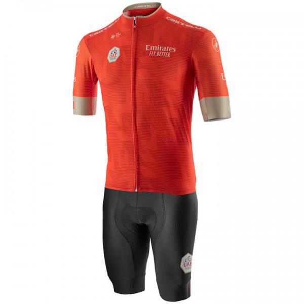 UAE Tour 2020 Fahrradbekleidung Kurzamtrikot+kurze Radhose Orange UAE Tour 2020 Fahrradbekleidung Kurzamtrikot+kurze Radhose Orange