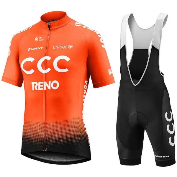 CCC Team Reno Orange 2019 Fahrradbekleidung Radtrikot Satz Kurzarm+Kurz Trägerhose OOTS3 CCC Team Reno Orange 2019 Fahrradbekleidung Radtrikot Satz Kurzarm+Kurz Trägerhose OOTS3