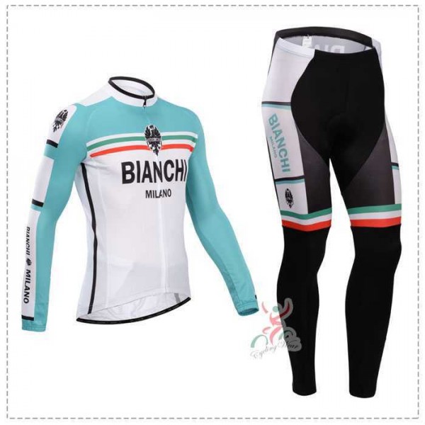 Bianchi 2014 Fahrradbekleidung Set Langarmtrikot+Lange Radhose weiß blau DYT3R Bianchi 2014 Fahrradbekleidung Set Langarmtrikot+Lange Radhose weiß blau DYT3R