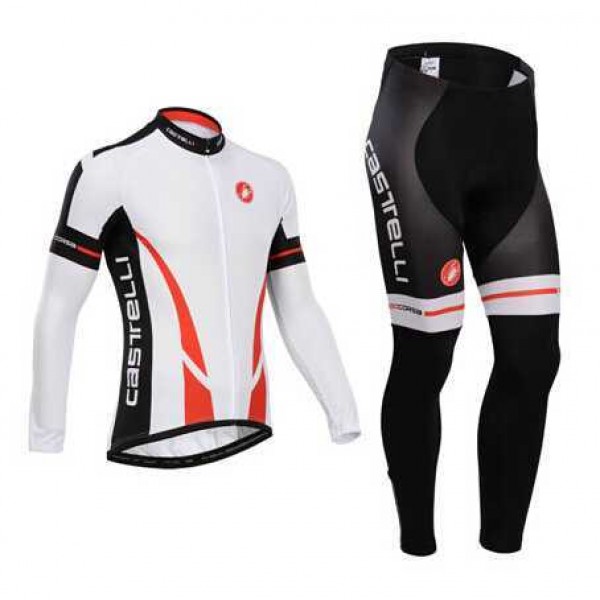 Castelli 2014 Fahrradbekleidung Set Langarmtrikot+Lange Radhose weiß Rot 4WZHW Castelli 2014 Fahrradbekleidung Set Langarmtrikot+Lange Radhose weiß Rot 4WZHW