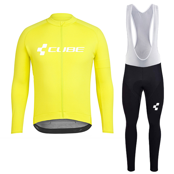 2018 Cube gelb Fahrradbekleidung Set Langarmtrikot+Lange Trägerhose IQJRE 2018 Cube gelb Fahrradbekleidung Set Langarmtrikot+Lange Trägerhose IQJRE