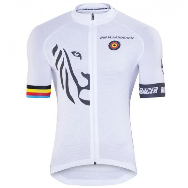 Bioracer Van Vlaanderen weiß Schwarz 2018 Fahrradbekleidung Radtrikot FEDL0 Bioracer Van Vlaanderen weiß Schwarz 2018 Fahrradbekleidung Radtrikot FEDL0