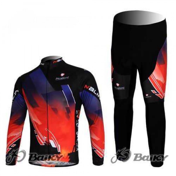 Nalini Pro Team Fahrradbekleidung Set Langarmtrikot+Lange Radhose Rot Schwarz 6A2FZ Nalini Pro Team Fahrradbekleidung Set Langarmtrikot+Lange Radhose Rot Schwarz 6A2FZ
