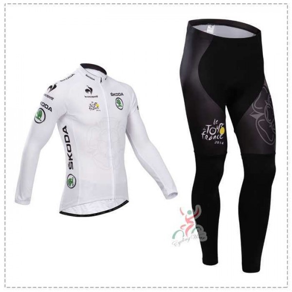 Tour de France le coq sportif 2014 Fahrradbekleidung Set Langarmtrikot+Lange Radhose weiß 8ARC3 Tour de France le coq sportif 2014 Fahrradbekleidung Set Langarmtrikot+Lange Radhose weiß 8ARC3