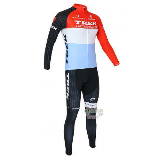 2014 Trek Factory Racing Fahrradbekleidung Set Langarmtrikot+Lange Radhose Rot weiß 65YS0 2014 Trek Factory Racing Fahrradbekleidung Set Langarmtrikot+Lange Radhose Rot weiß 65YS0