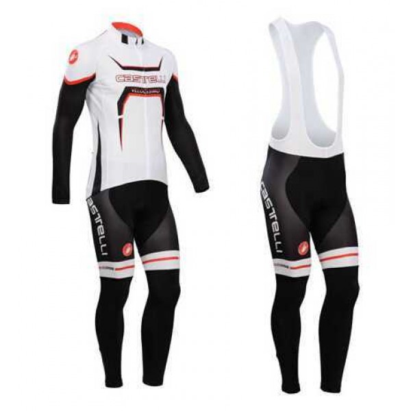 Castelli 2014 Fahrradbekleidung Set Langarmtrikot+Lange Trägerhose weiß Schwarz Rot WVJZH Castelli 2014 Fahrradbekleidung Set Langarmtrikot+Lange Trägerhose weiß Schwarz Rot WVJZH