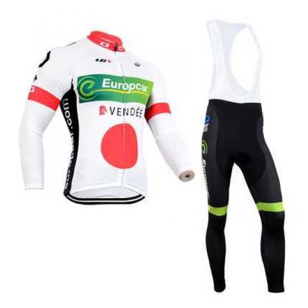 Europcar 2014 Fahrradbekleidung Set Langarmtrikot+Lange Trägerhose Schwarz weiß Rot grün O2E38 Europcar 2014 Fahrradbekleidung Set Langarmtrikot+Lange Trägerhose Schwarz weiß Rot grün O2E38