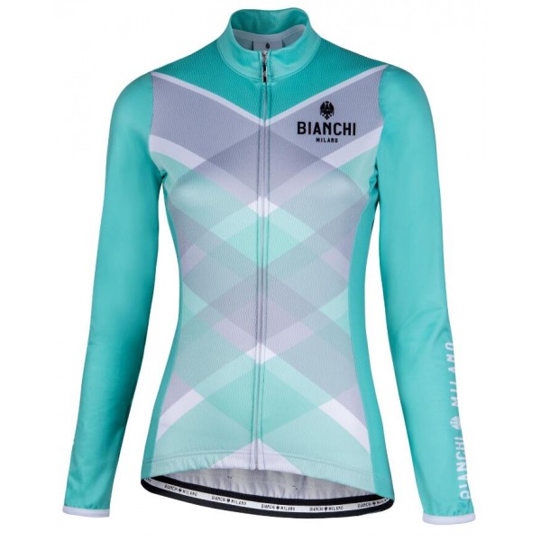 BIANCHI MILANO Damen Cornedo celeste Fahrradbekleidung Radtrikot Langarm VAE70 BIANCHI MILANO Damen Cornedo celeste Fahrradbekleidung Radtrikot Langarm VAE70