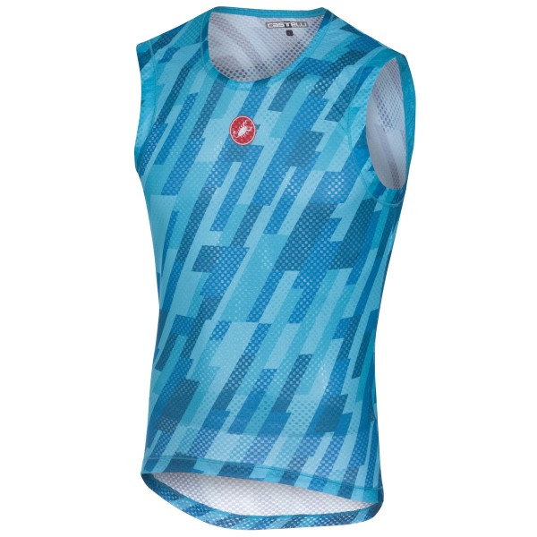 Castelli Pro Mesh-Light Bleu Mouwloze TP8RZ Castelli Pro Mesh-Light Bleu Mouwloze TP8RZ