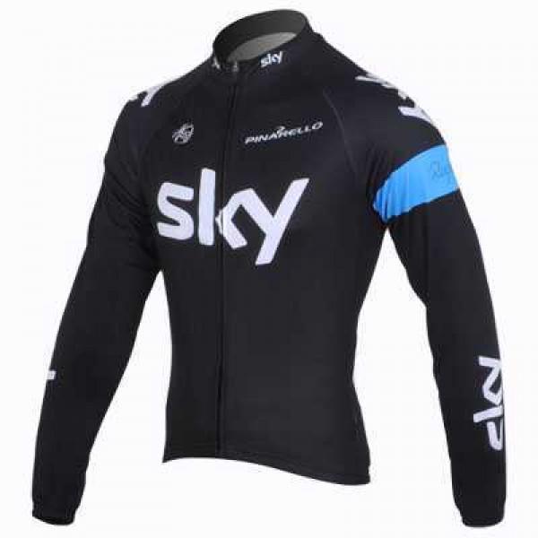2013 Teams Sky Fahrradbekleidung Radtrikot Langarmen Schwarz blau NO4O1 2013 Teams Sky Fahrradbekleidung Radtrikot Langarmen Schwarz blau NO4O1