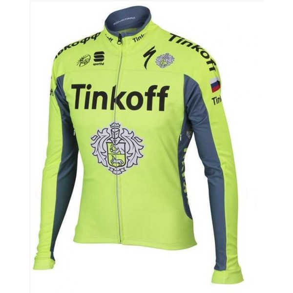 2016 Tinkoff Fahrradbekleidung Radtrikot Langarm vliezen lichtgrün MGLLP 2016 Tinkoff Fahrradbekleidung Radtrikot Langarm vliezen lichtgrün MGLLP